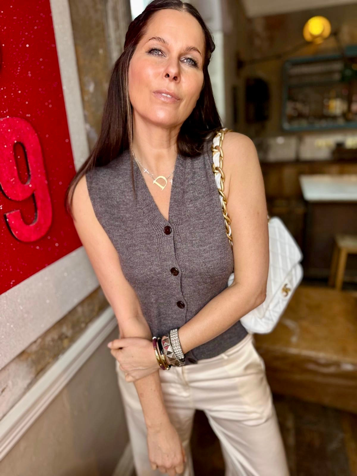 Chaleco de punto Nonny - Gris