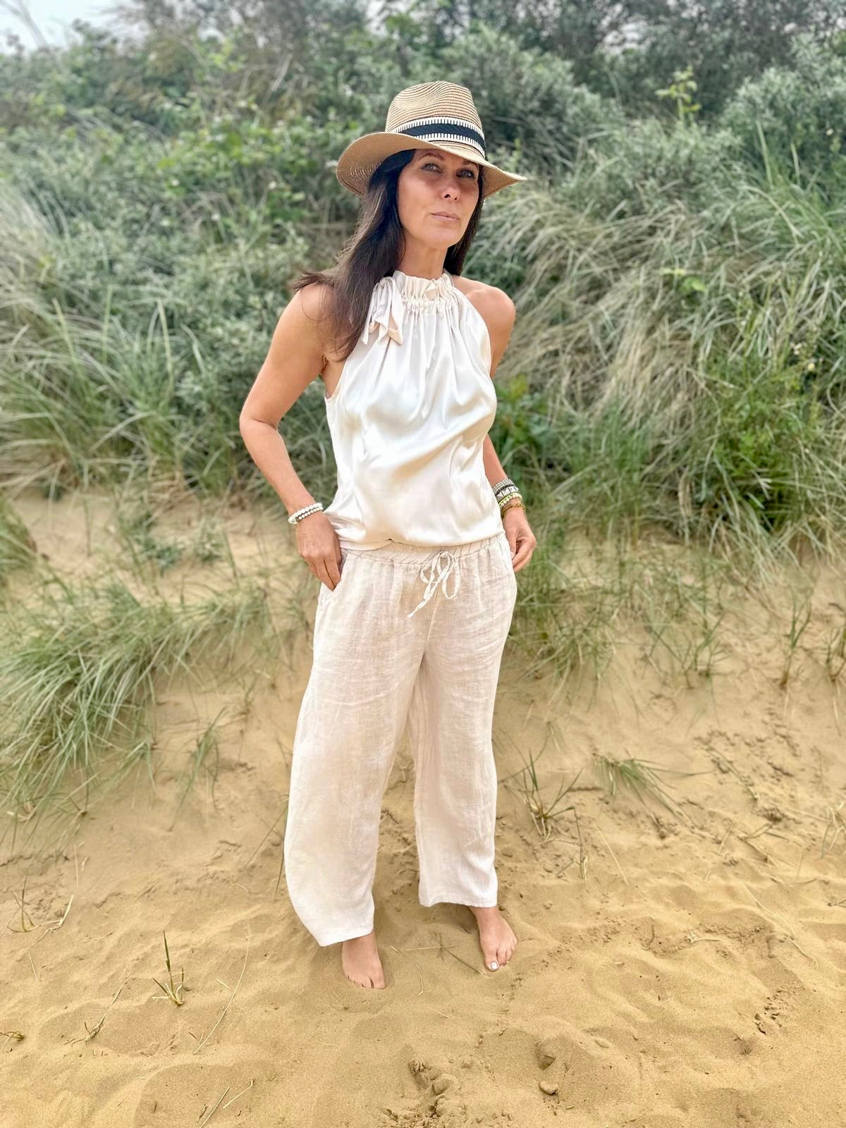 Pantalón de lino natural