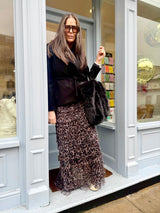 Felicity Animal Print Skirt - Brown