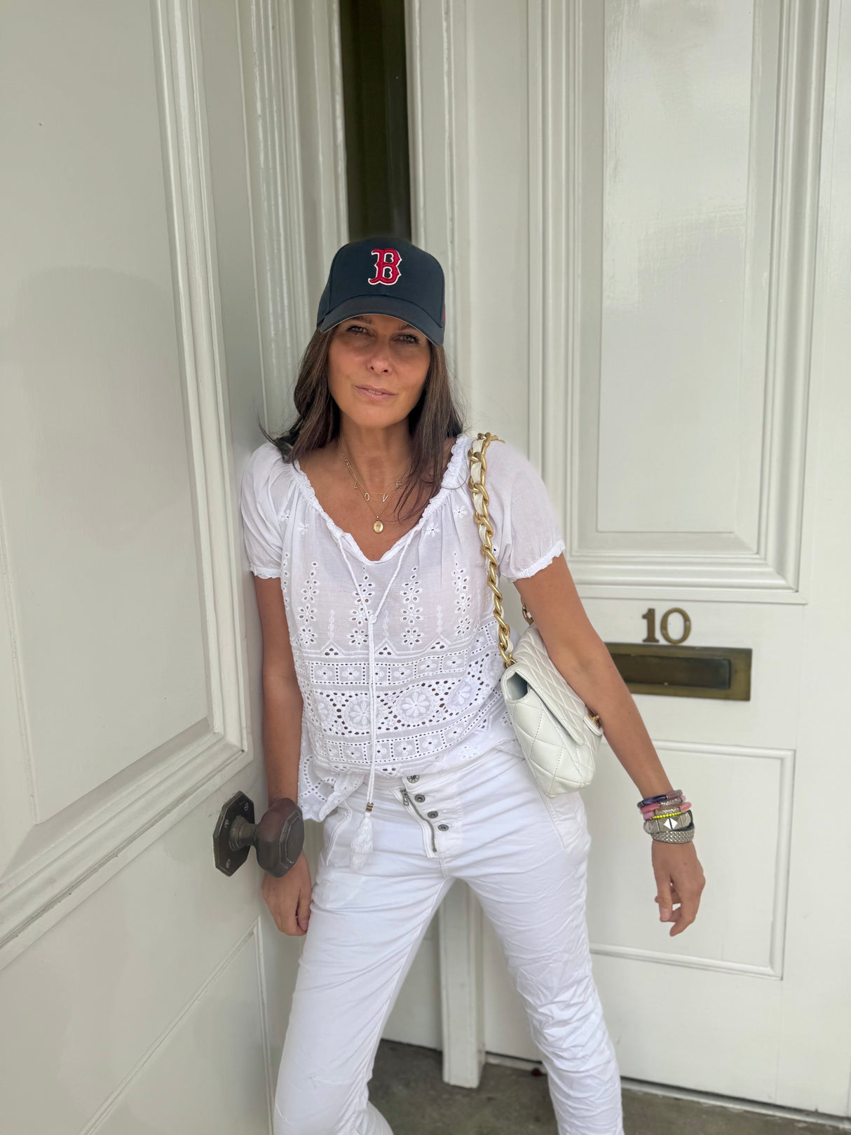 Florence Broiderie Anglaise Top - White