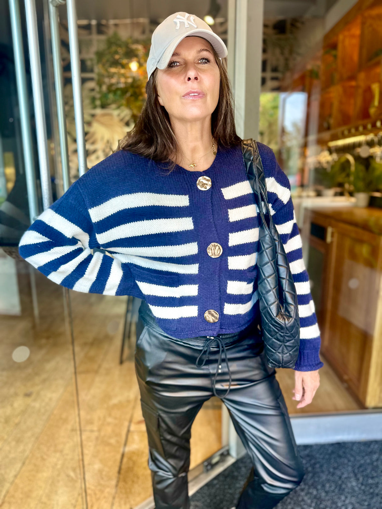 Ivanie Stripe Button Knit