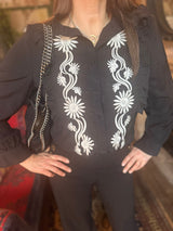Blusa bordada Felicity - Negra