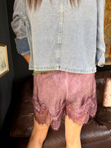Lumi Lace Trim Short - Berry