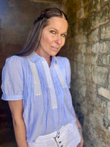 Dorra Short Sleeve Blouse - Blue