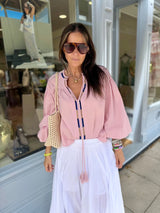 Citrine Blouse With Tassel - Pink