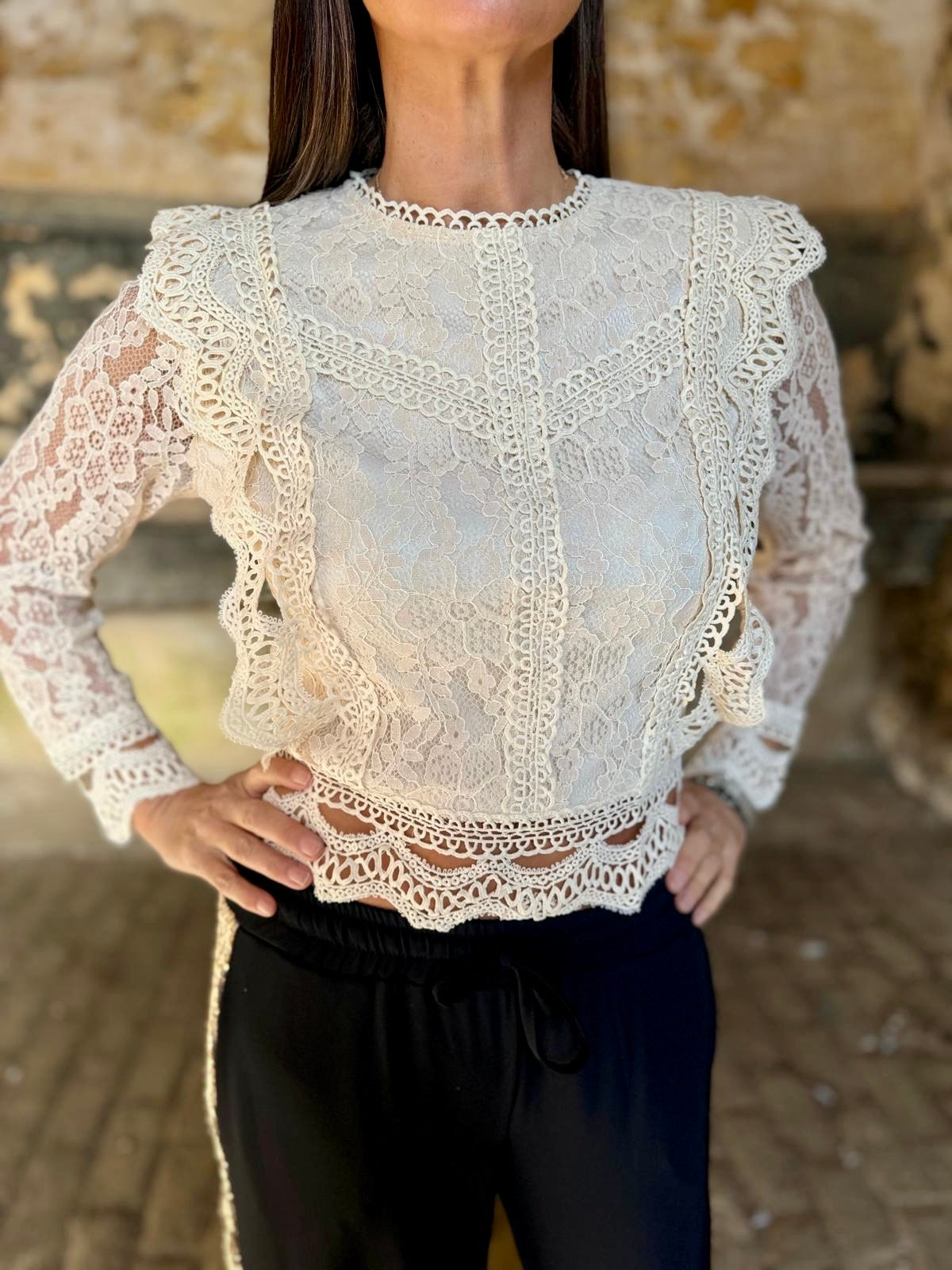 Reese Lace embroidered Top