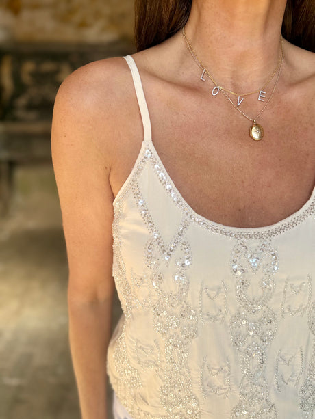 Christina Embellished Cami - Cream
