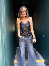 Harley Lace Sequin Cami - Black