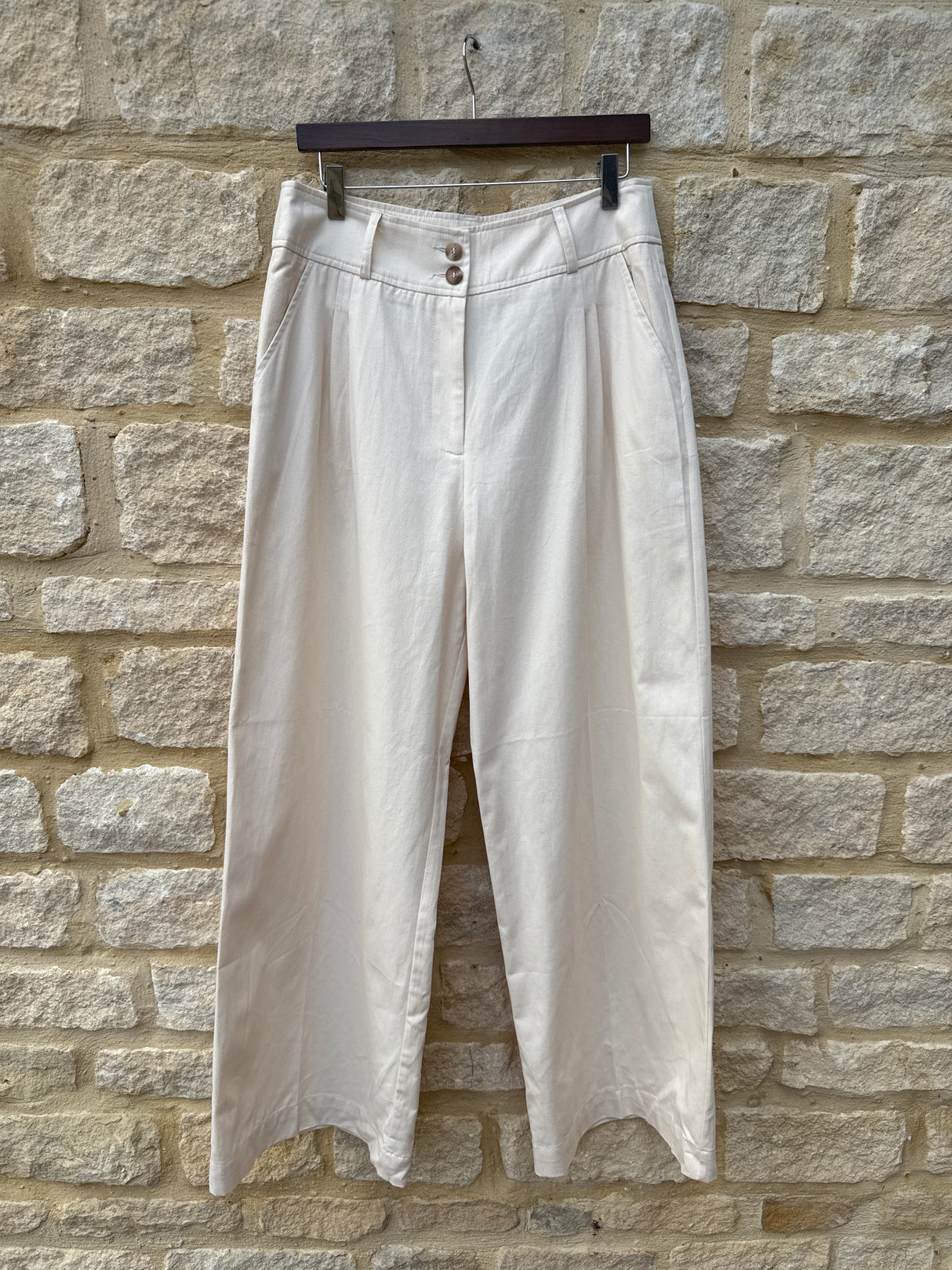 Tia Wide Leg Trouser - Neutral