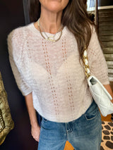 Harvest Short Sleeve Knit - Ecru