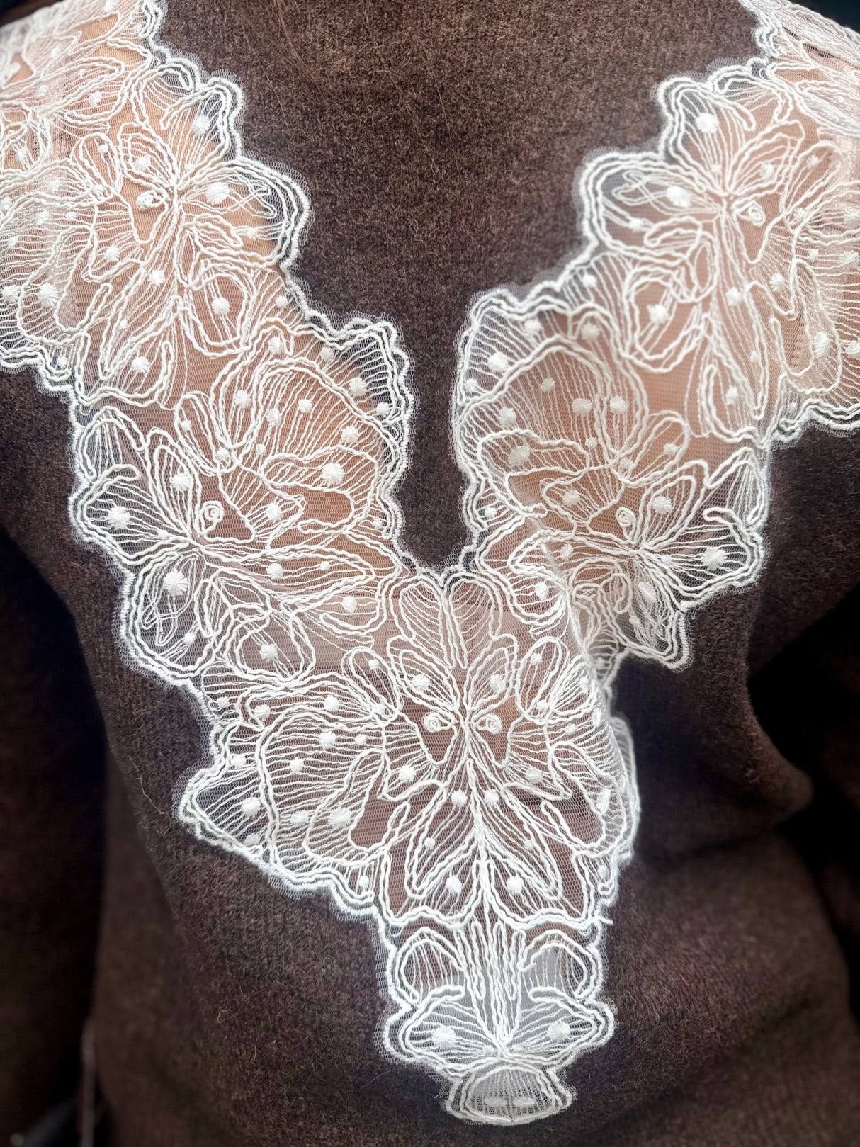 Margot Knit with Lace - Chocolate