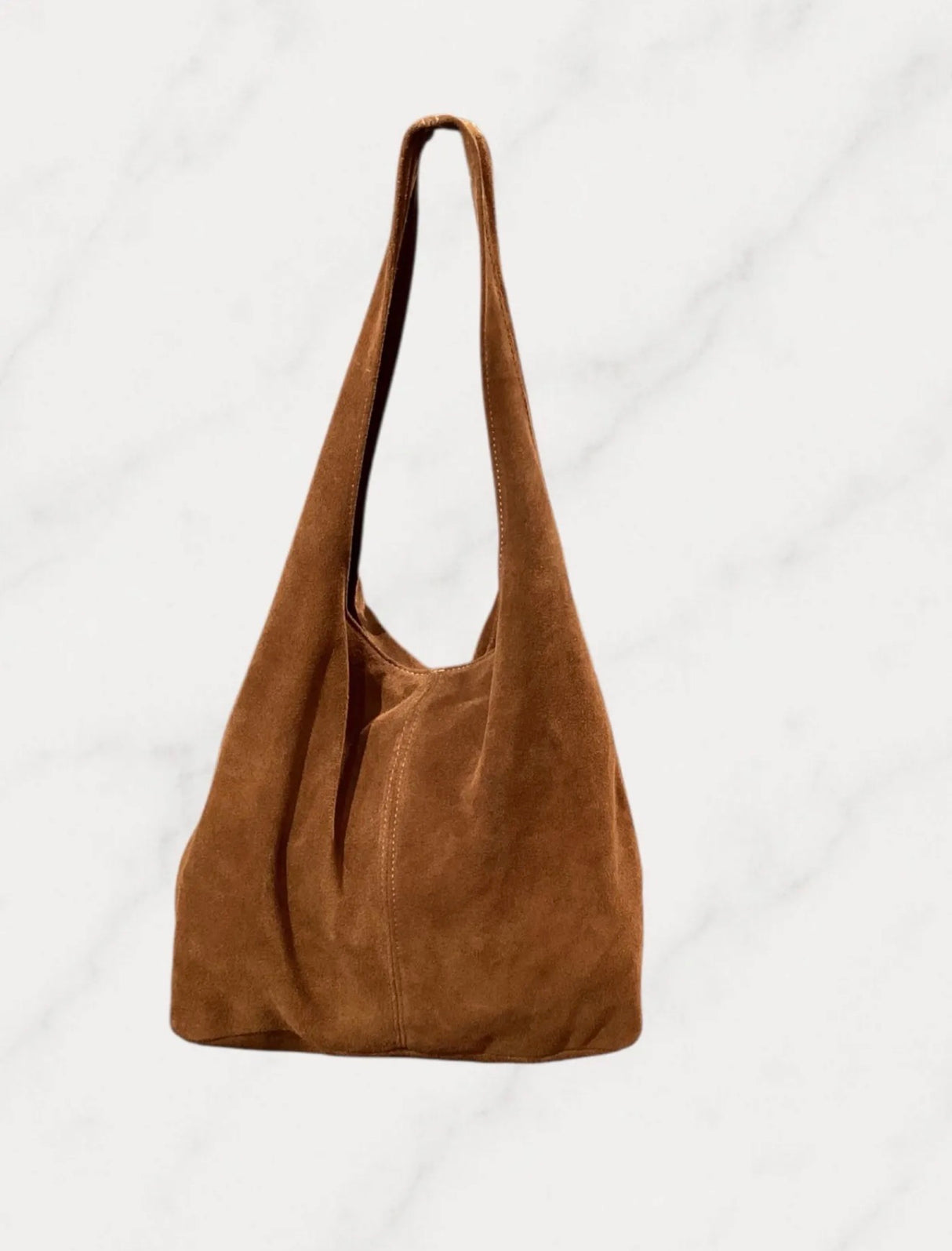 Bolso clásico de cuero - Ante marrón