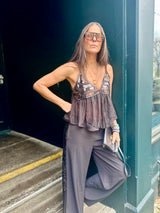 Liza Sequin Camisoles - Black