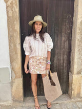 Talia Beaded Mini Skirt - Cream