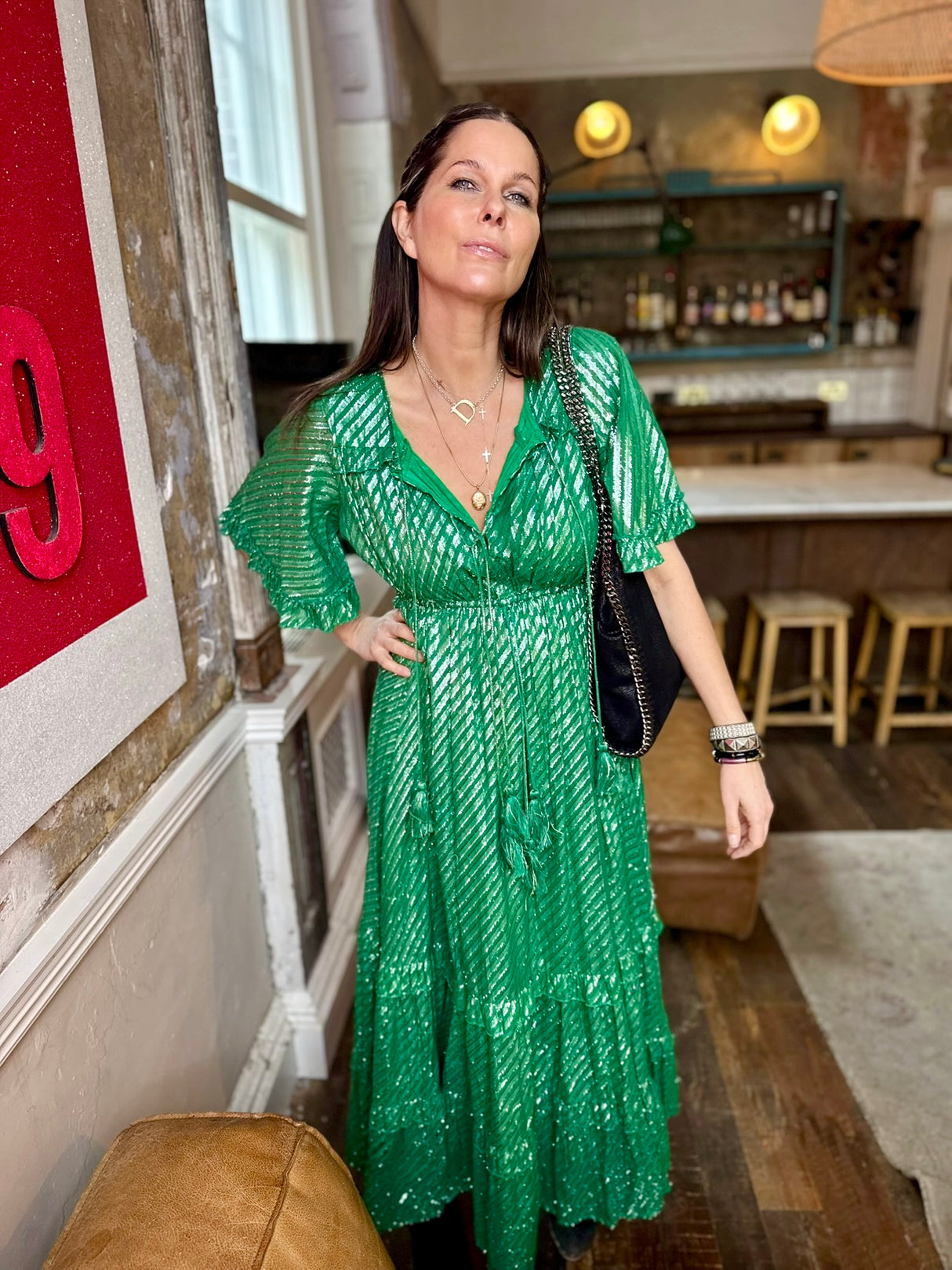 Vestido largo Esme verde