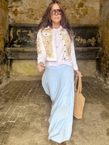 Pearl Embellished Denim Jacket