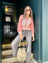 Oriana Embroidered Jacket - Rose