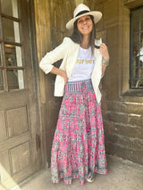 Believer Tiered Maxi Skirt Persian Rose