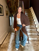 Saville Long Line Knit - Chocolate
