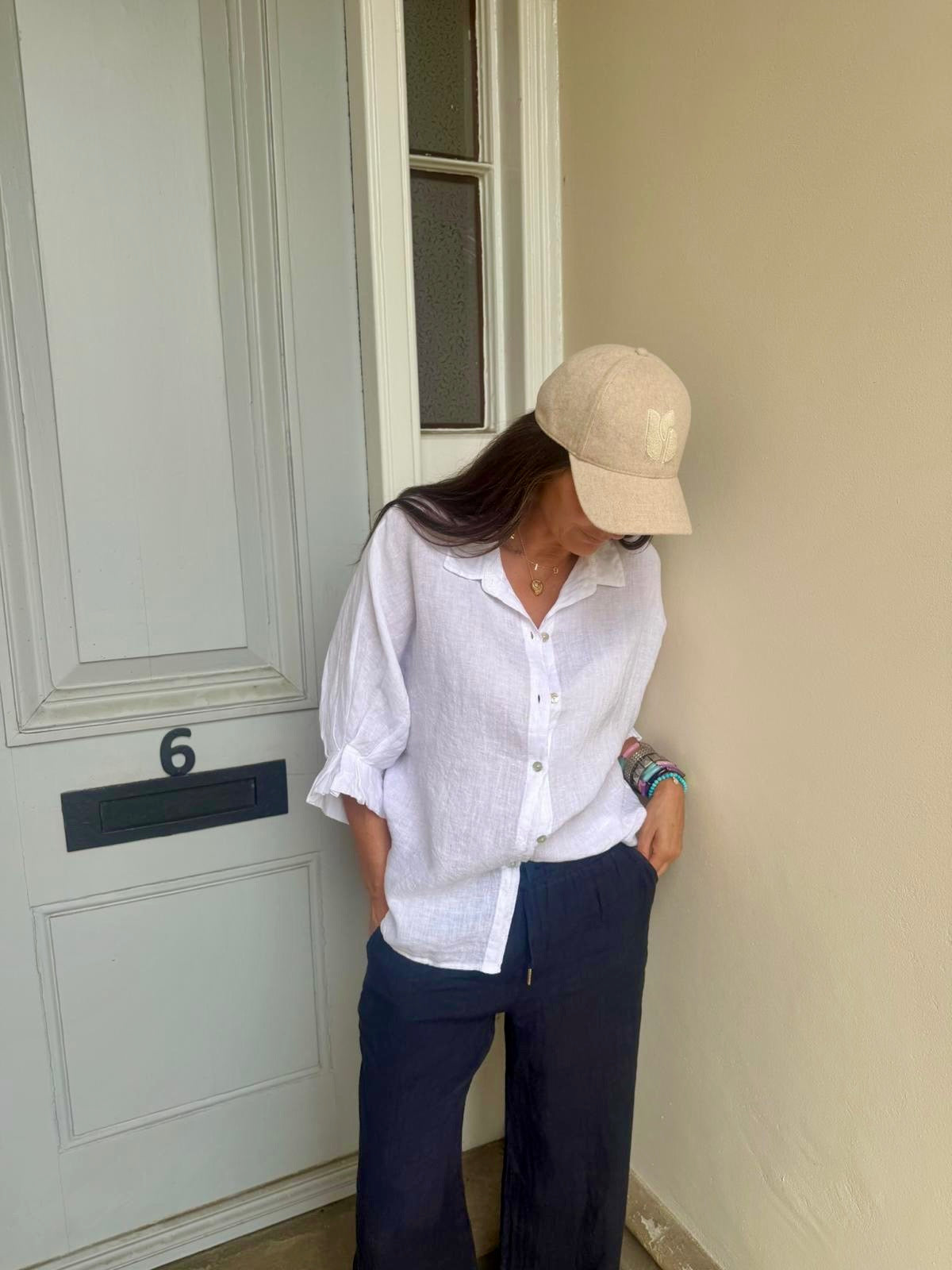 Linen Oversized Shirt - White