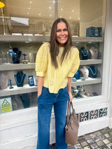 Cathy Embroidered Blouse - Lemon