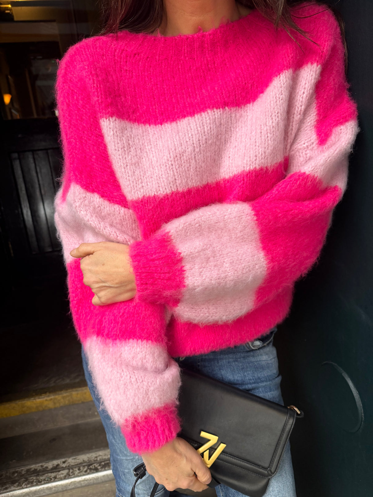 Freddie Stripe Knit - Hot Pink