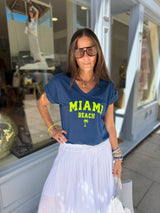 Miami Tee - Navy/Neon