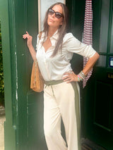 Tempest Pant - Nude with Khaki Stripe