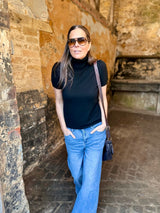 Polo de manga corta Inés - Negro