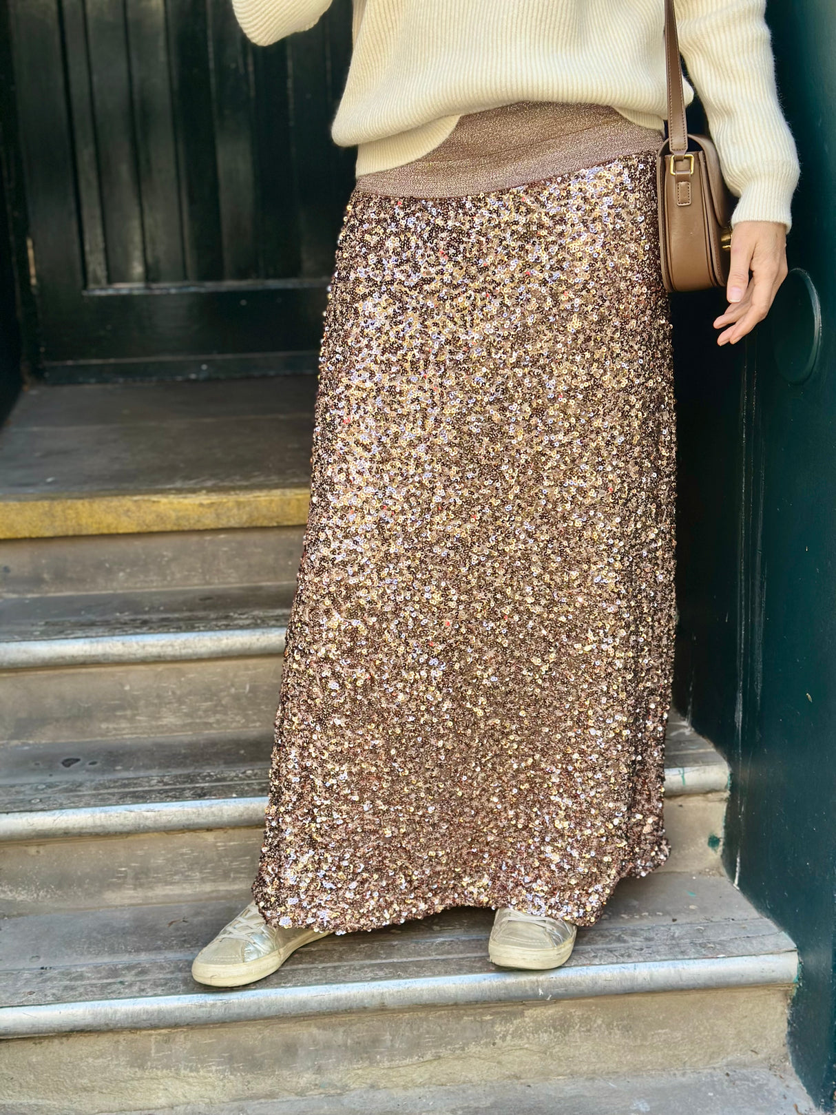 Seline Sequin Skirt - Rose Gold