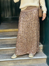 Seline Sequin Skirt - Rose Gold