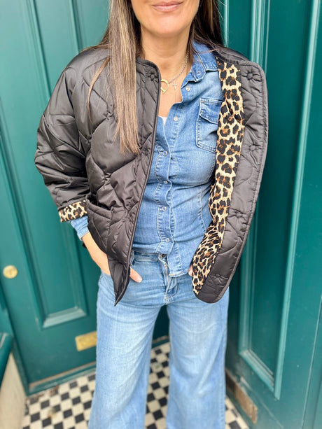 Chaqueta acolchada reversible Franky - Negra