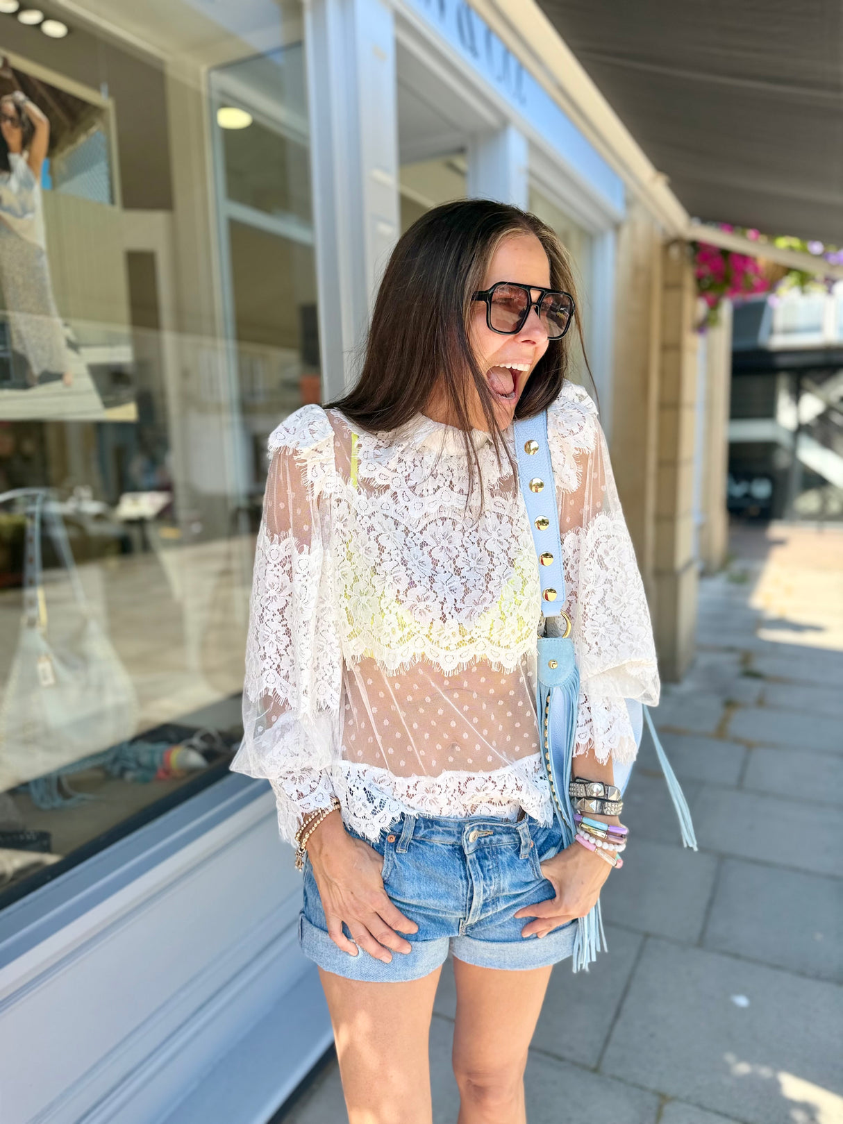 Nicole Sheer Lace Blouse