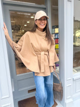 Spring Camel Tie Cape