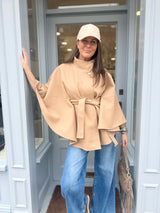 Spring Camel Tie Cape