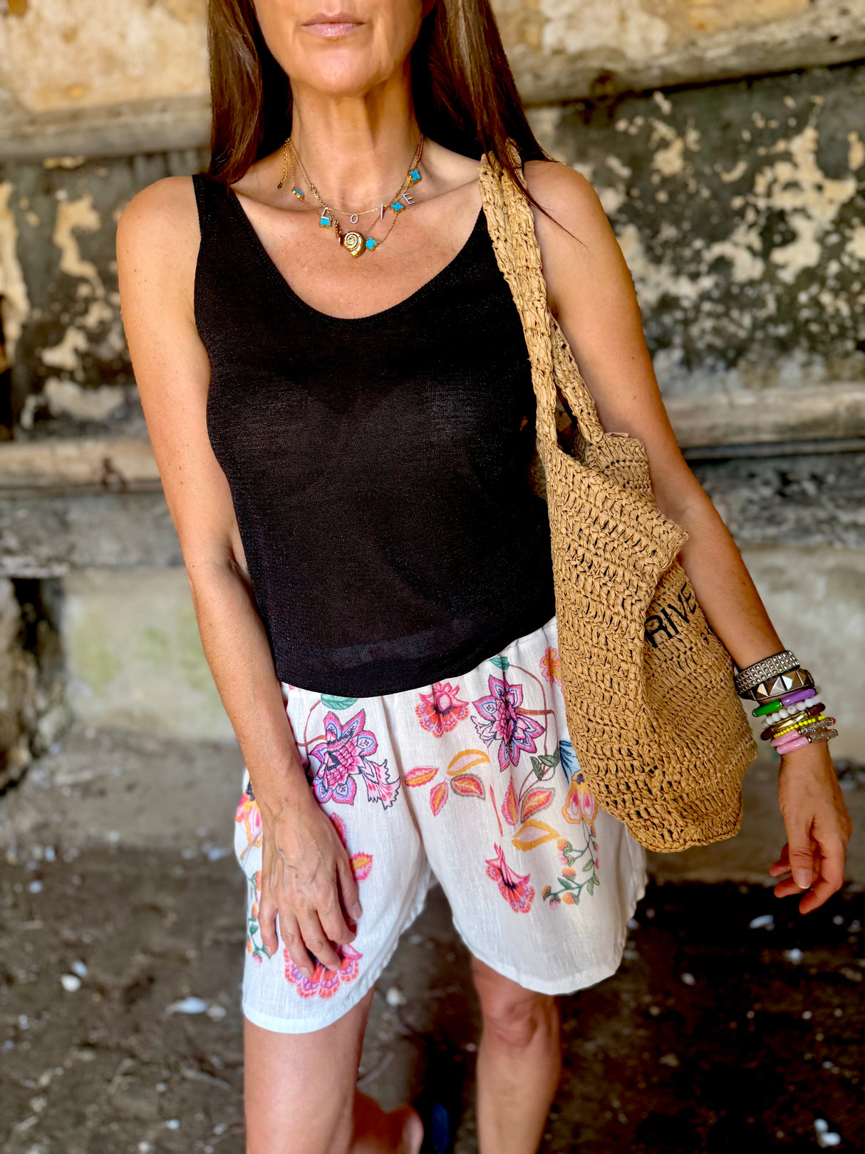 Bluebell Metallic Tank Top - Black