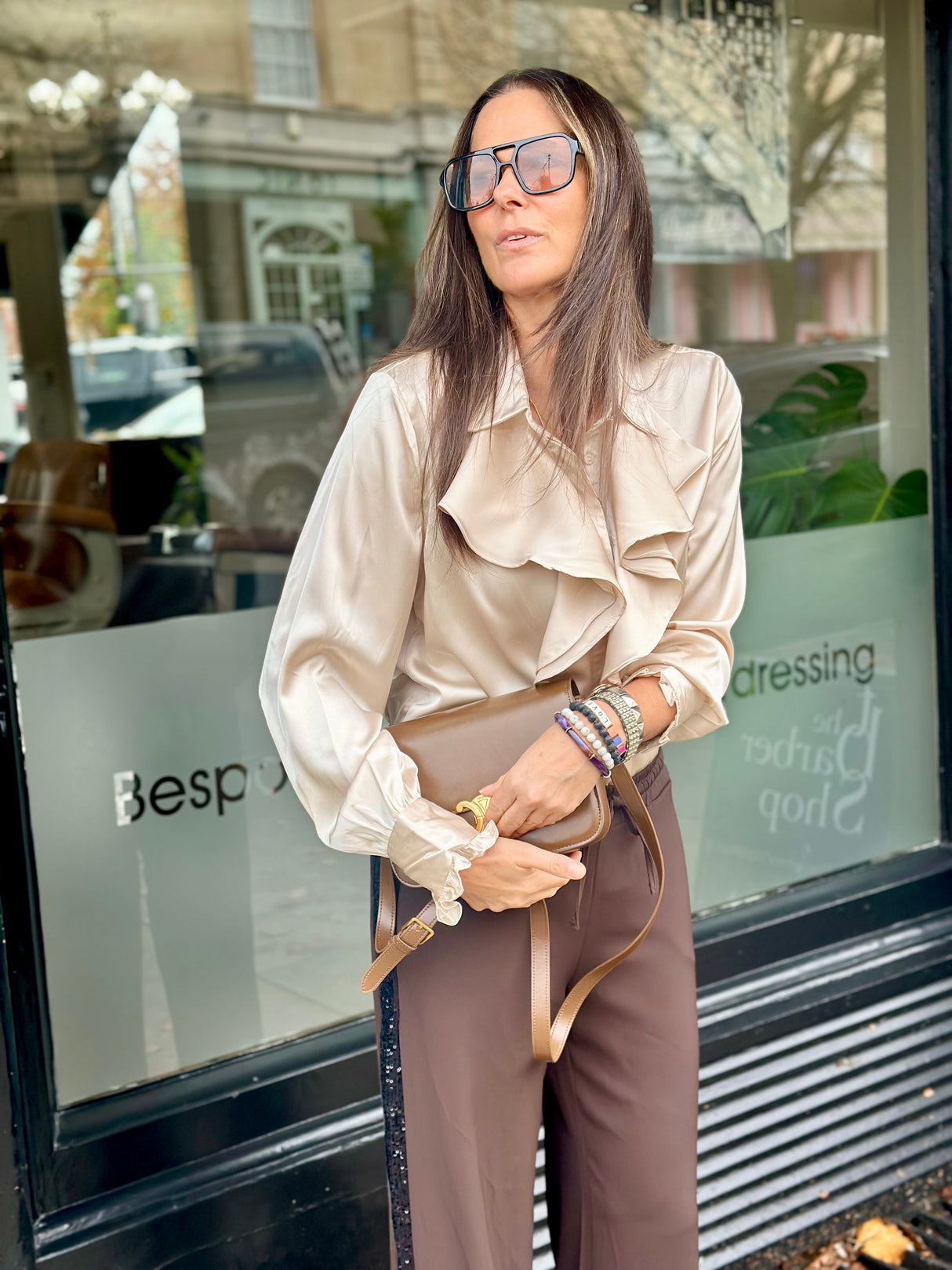 Charlie Ruffle Shirt Champagne