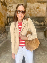 Cassia Knit - Red/White