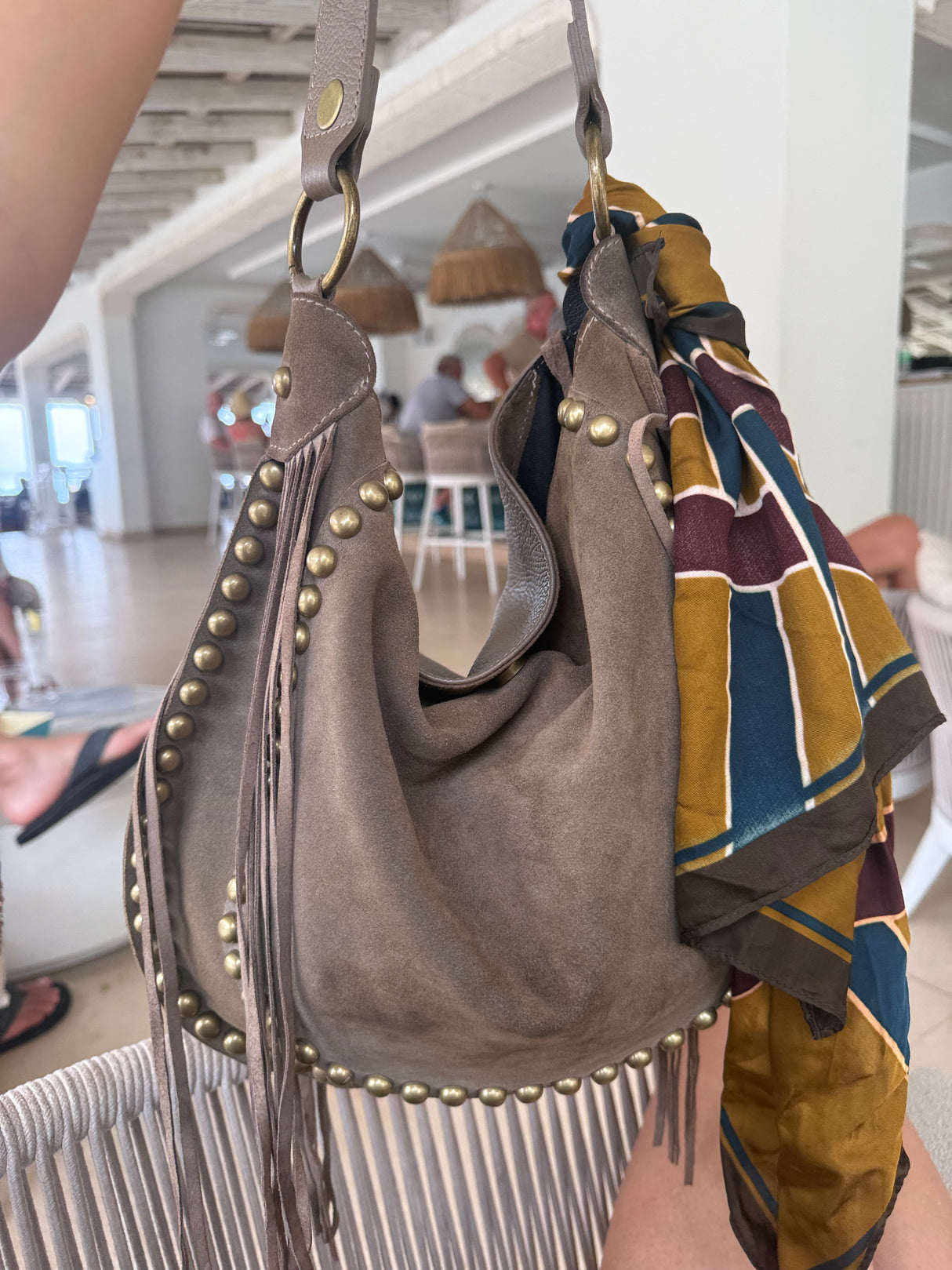 Tabitha Suede Bag - Taupe