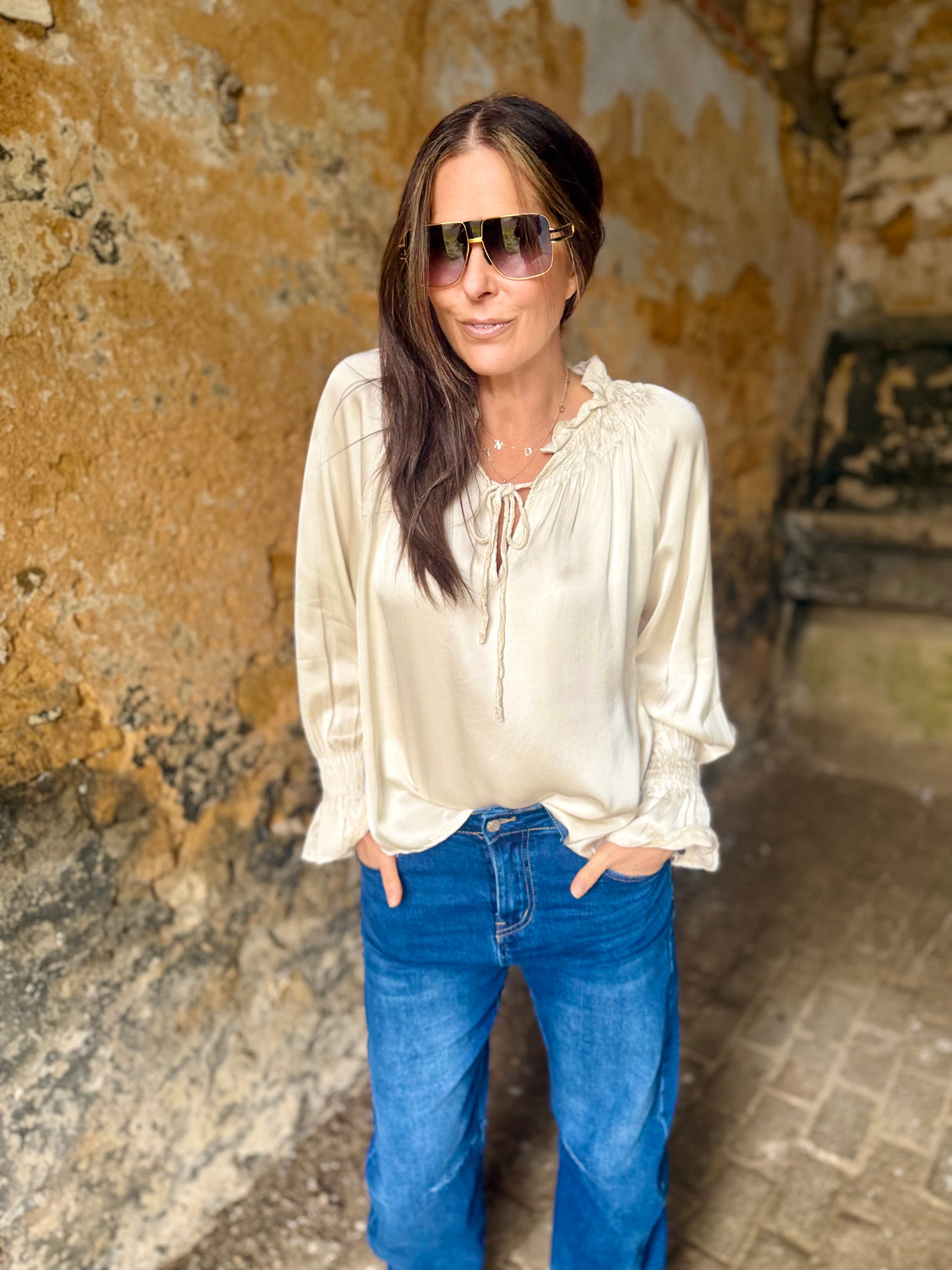 Luca Tie Neck Blouse - Vintage