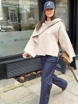 Fliss Knitted Cape with Scarf - Neutral - Limited Edition