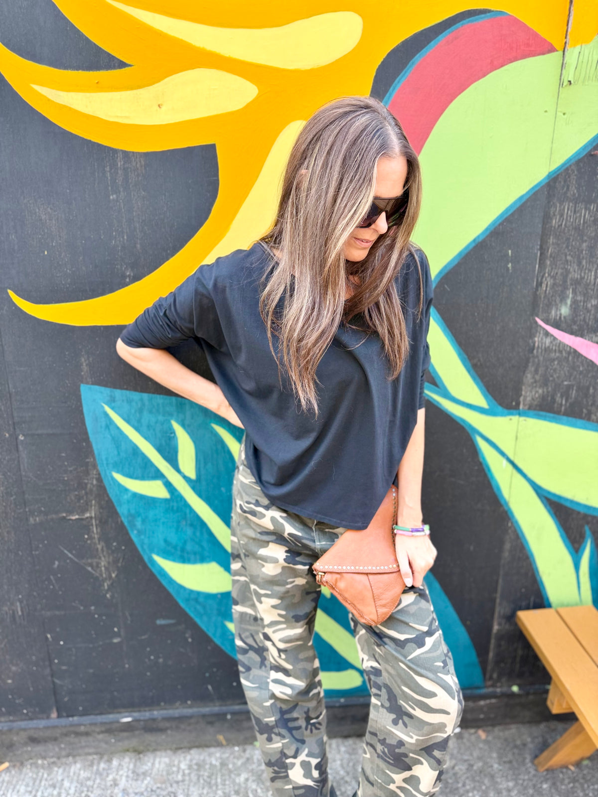 Slouchy LS Top - Black