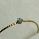 Vintage Brass Opal Bangle - Blue Green
