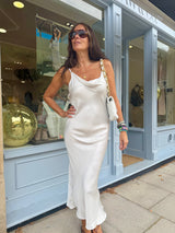 Charm Maxi Slip Dress - White