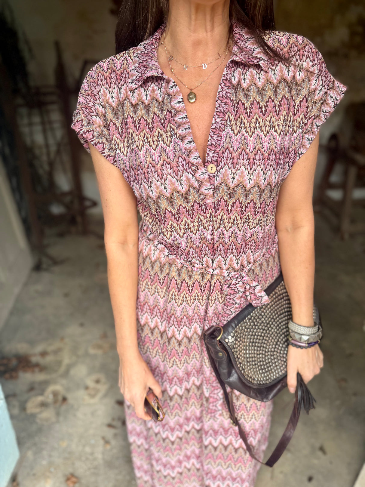 Robin Printed Maxi Dress - Pink