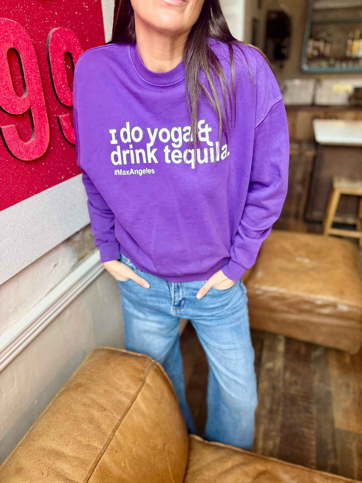 Sudadera Yoga &amp; Tequila - Morada
