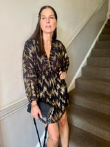 Sasha Mini Dress - Gold Print