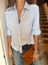 Lark Stripe Shirt - Ice Blue
