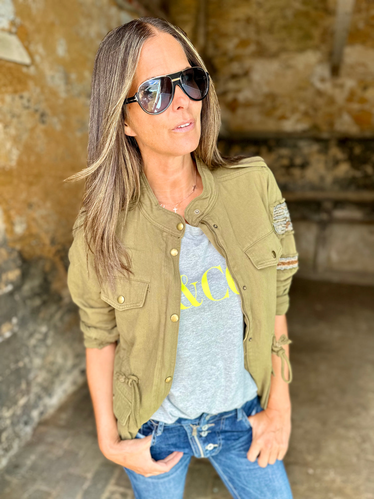 Chaqueta cargo Niko color caqui