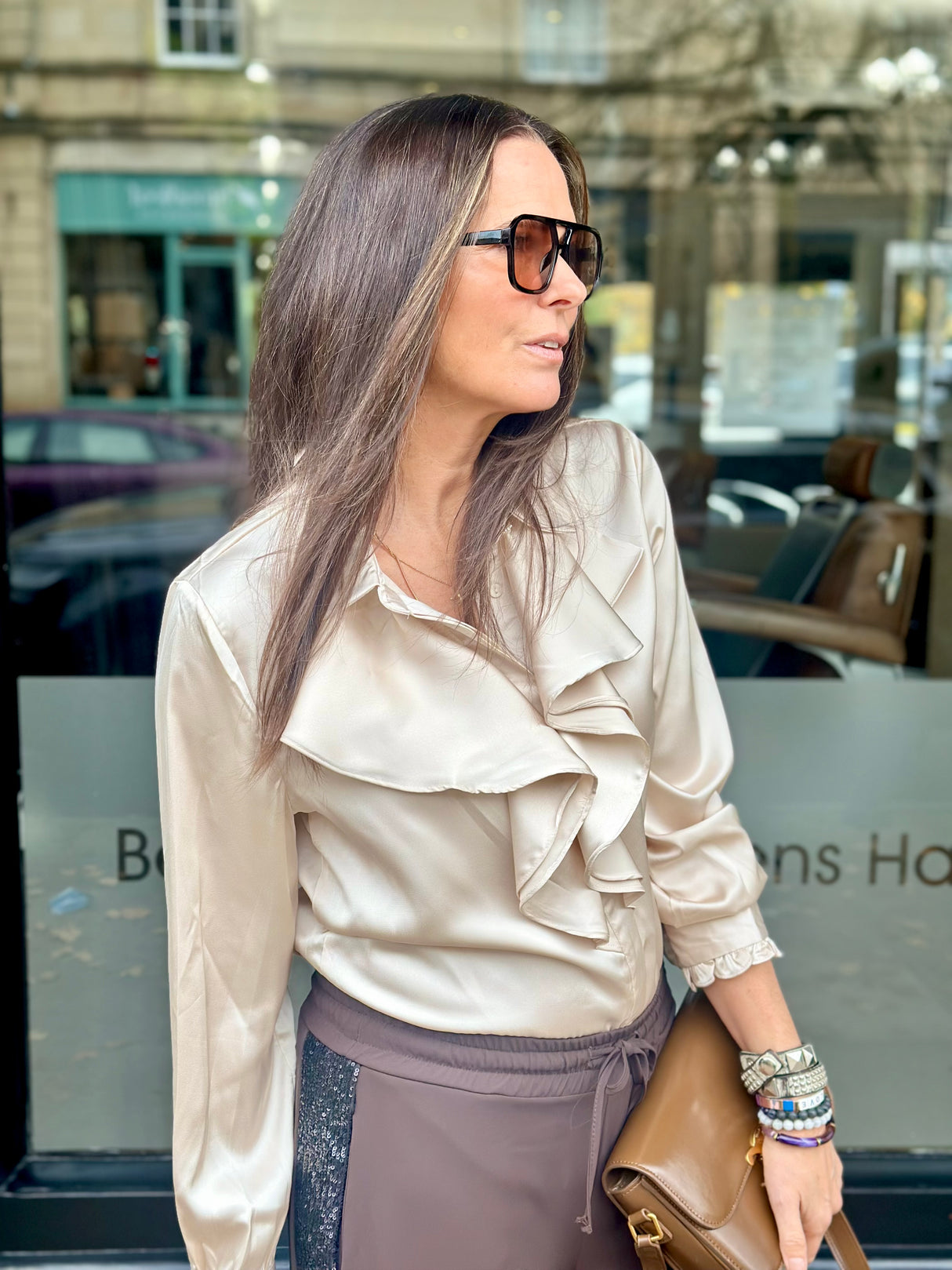 Charlie Ruffle Shirt Champagne